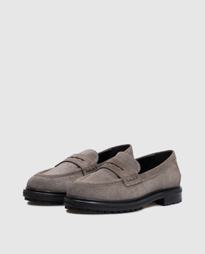 Aeyde Leon gray suede loafers FL0323003052226
