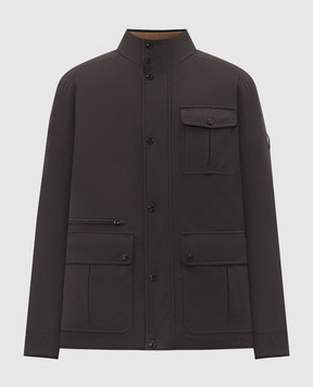 Stefano Ricci Dark brown down jacket with emblem patch M6J6300020PA003R