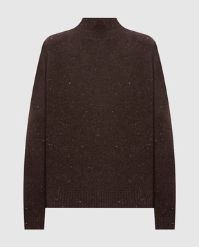 Peserico Brown wool and silk jumper S99982F07K09095