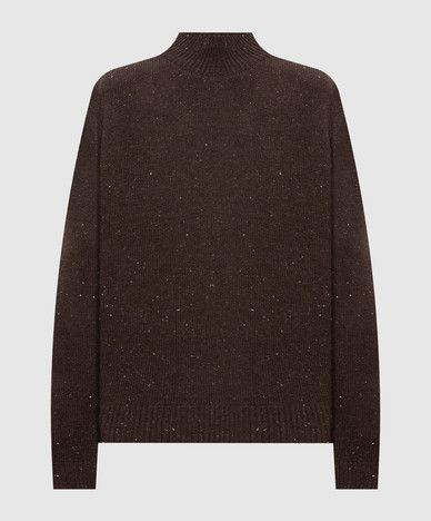 Brown wool and silk jumper