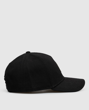 Palm Angels Black cap with patch PMLB104S26FAB00G