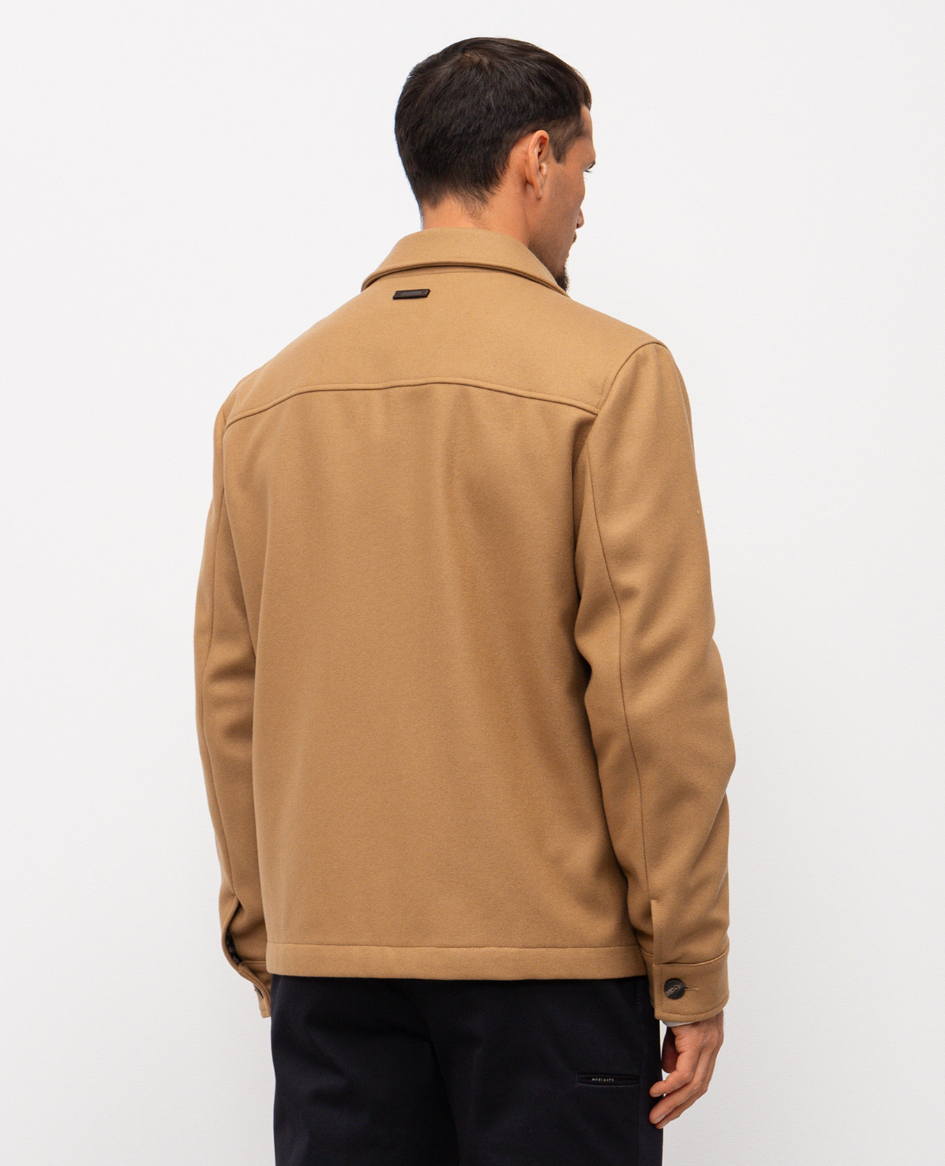 

Brown wool jacket with logo Peserico