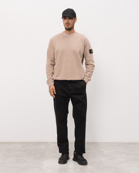 Stone Island Black pants with logo patch L1S153100003S0004