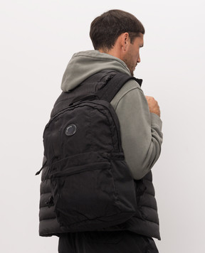 C.P. Company Black backpack with logo patch MAC737A005269G