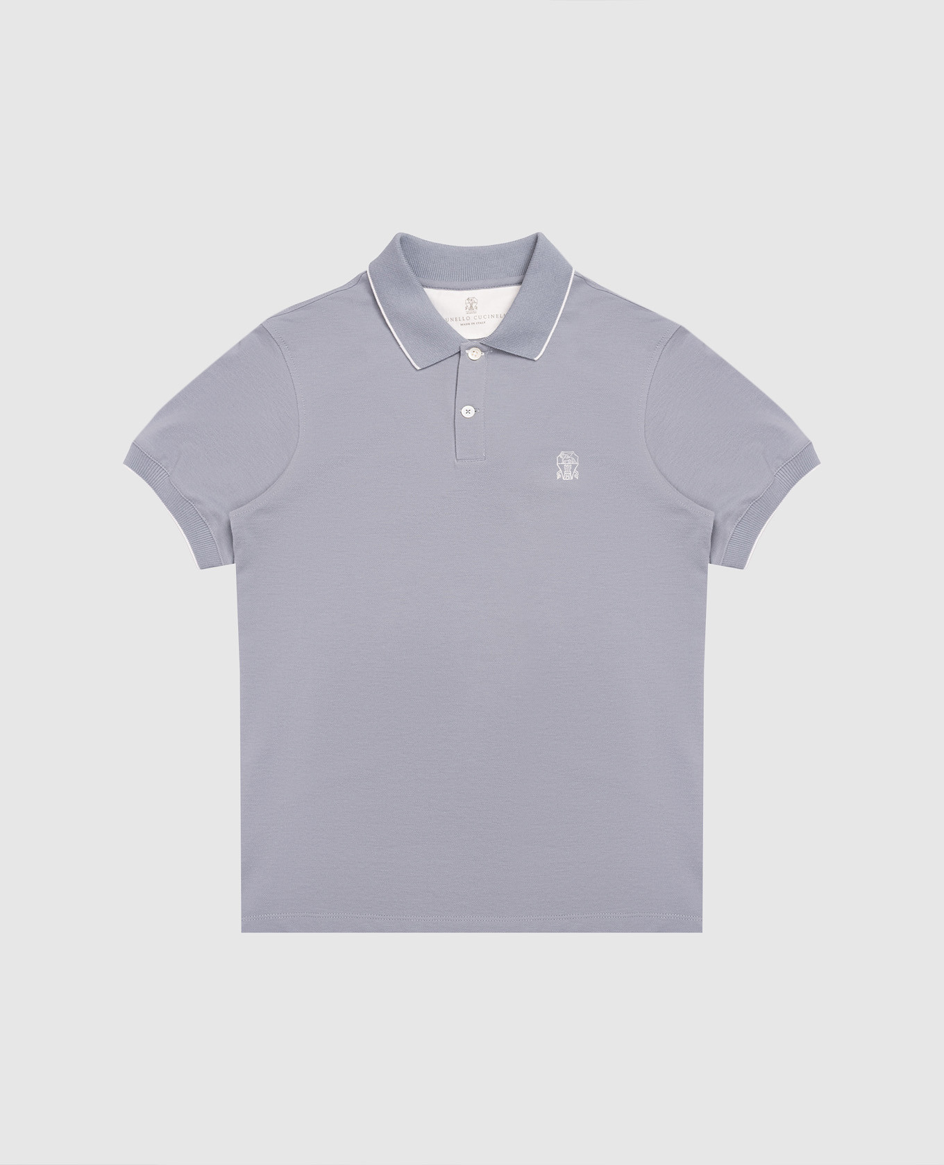 

Children's blue polo shirt with embroidered emblem Brunello Cucinelli, Light blue