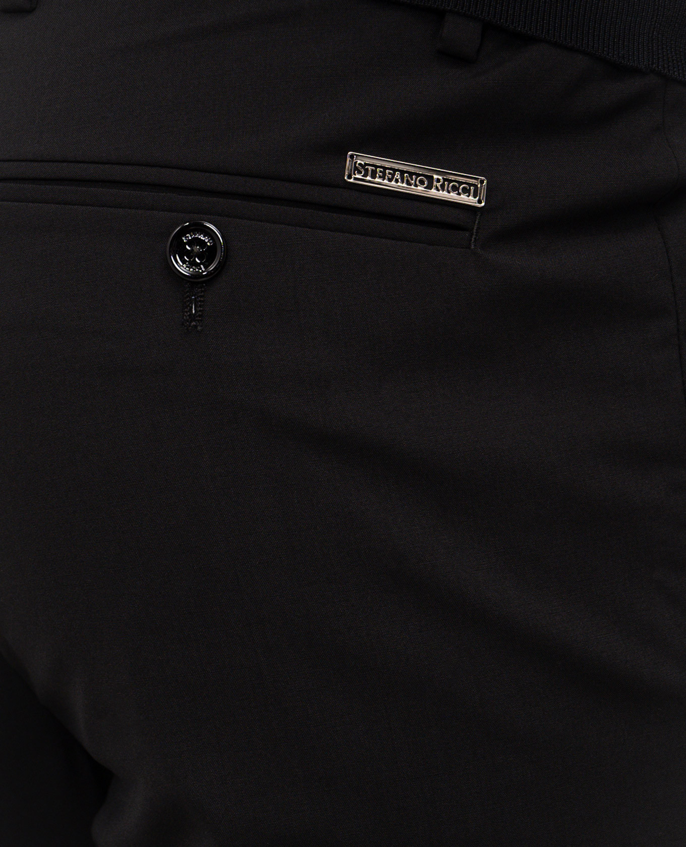 

Black wool trousers with logo Stefano Ricci