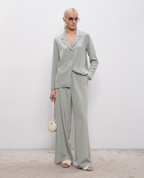 Max Mara PAEDO green silk shirt MXPAEDO