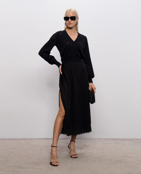 Twinset Black pleated skirt with lace 262TP2350