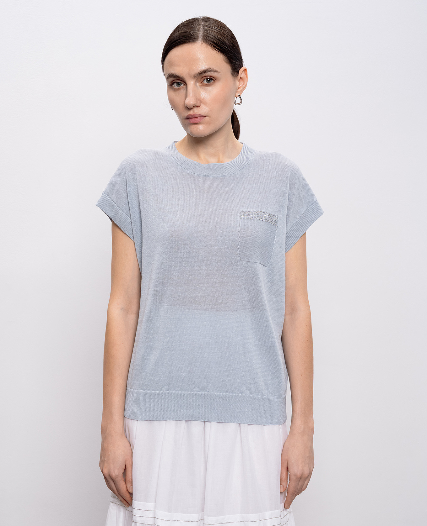 

Blue top with linen Peserico, Light blue