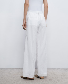 Brunello Cucinelli White pants with a monil chain M0F91P9174