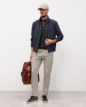 Brunello Cucinelli Khaki jeans with patch M277PD3210