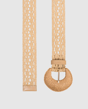Twinset Beige woven belt with logo 261LM5BFF
