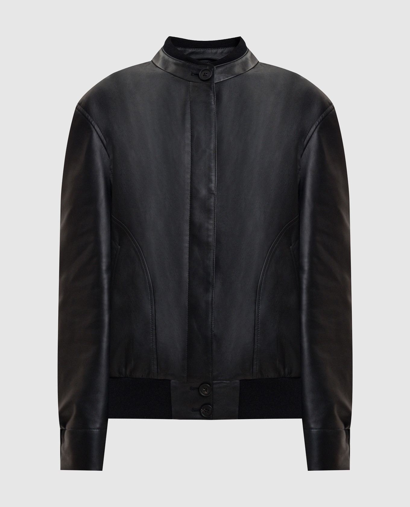 

Elenora black leather bomber jacket The Row