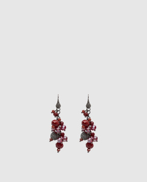 Peserico Burgundy earrings with beads E35547C0CC976