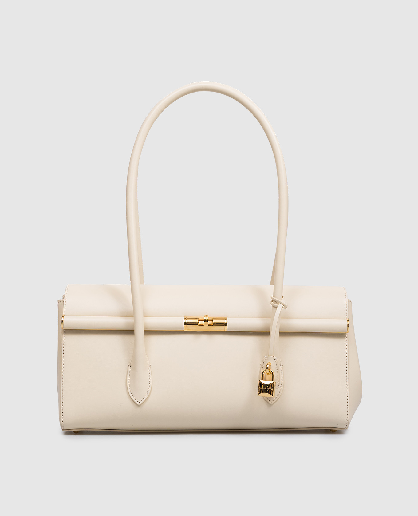 Marlene beige leather baguette bag