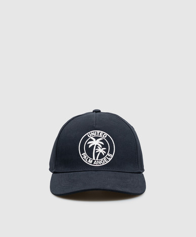 Casquette bleue avec logo imprimé