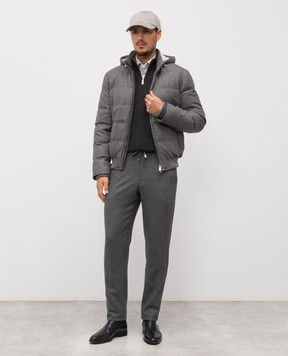 Enrico Mandelli Gray wool and cashmere down jacket 2T717A5804
