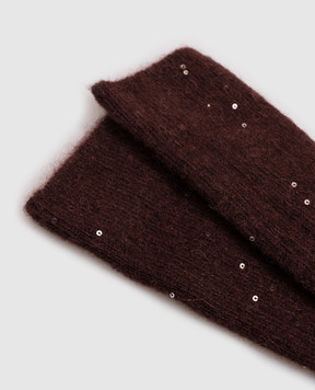 Peserico Burgundy alpaca wool socks S41076C0CC946