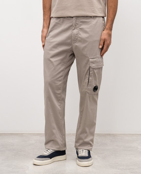 C.P. Company Gray pants with a patch MPA135A005694G