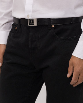 Saint Laurent Black leather belt LA 66 847812AAG6L