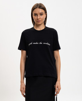 Ann Demeulemeester Black Fanie T-shirt with inscription B0013836FA206