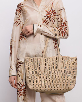Gianni Chiarini Beige suede Mashup tote bag BS11837CMLSR