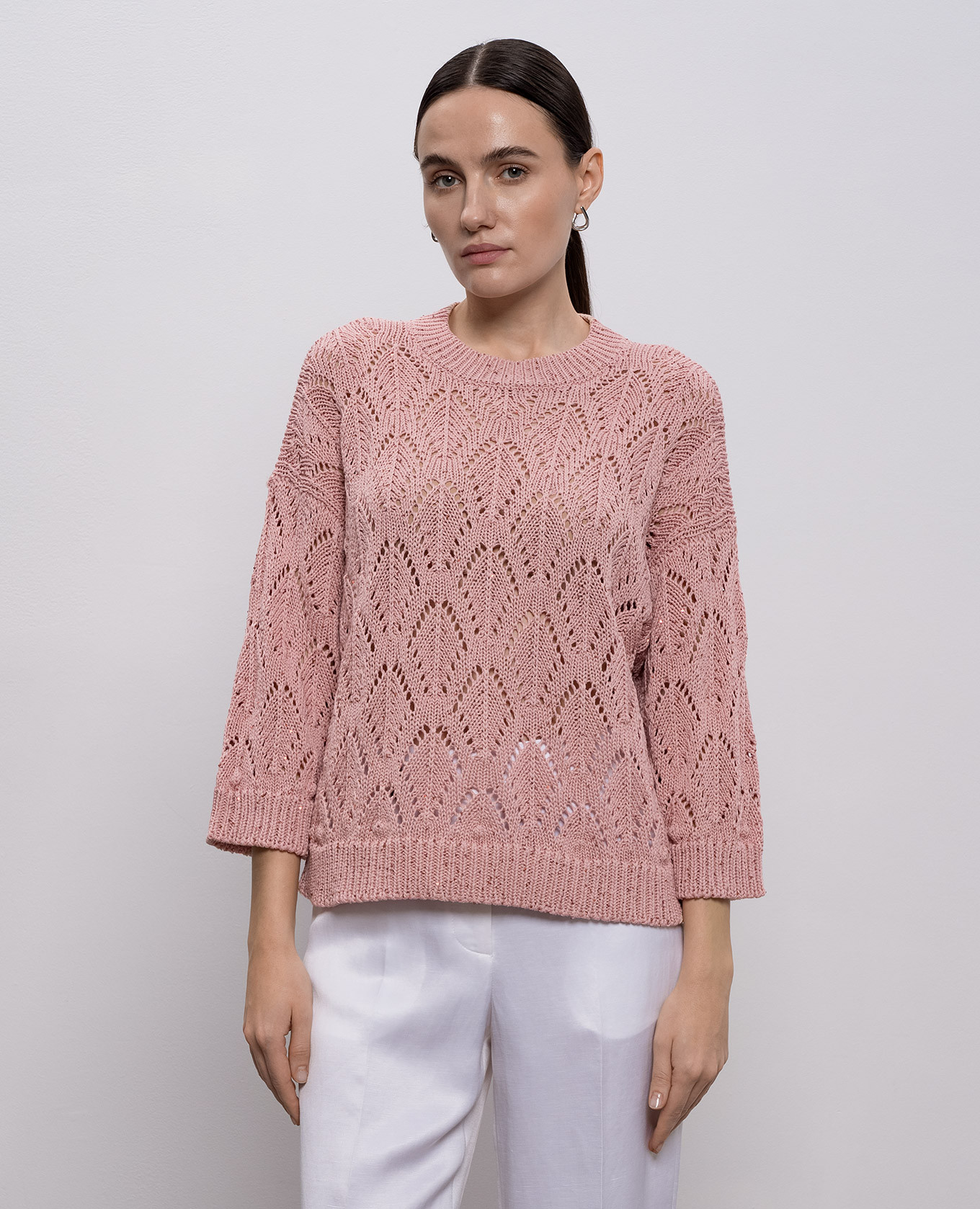 

Pink openwork jumper with sequins Peserico