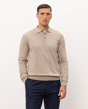 Pini Parma Beige merino wool polo shirt POLOMERTAU