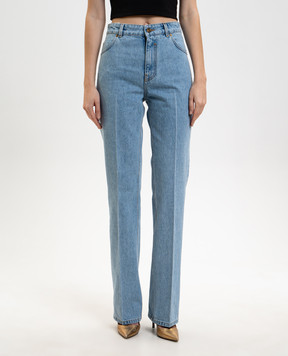 Balmain Blue jeans with logo patch GF1MI070DG11