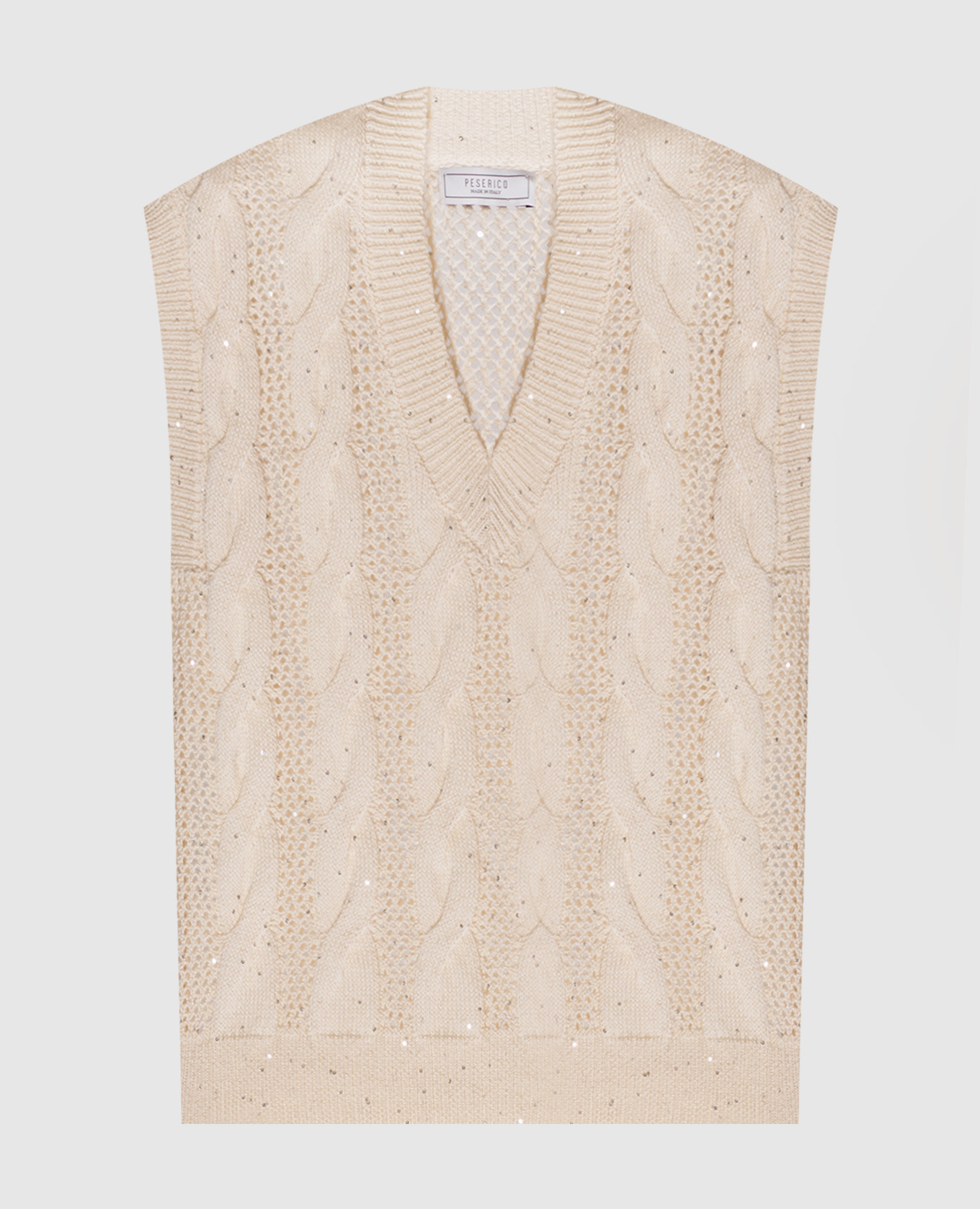 

Beige vest with sequin pattern Peserico