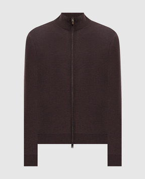 Canali Brown wool cardigan MK01149C0022