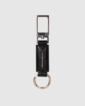 Tom Ford Black leather keychain with logo Y0428LGO033S