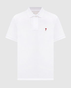 Ami Paris White polo shirt with embroidery BFUPL001760