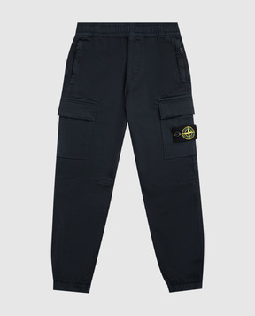 Stone Island Kids' blue joggers with logo K2S163100007S001268