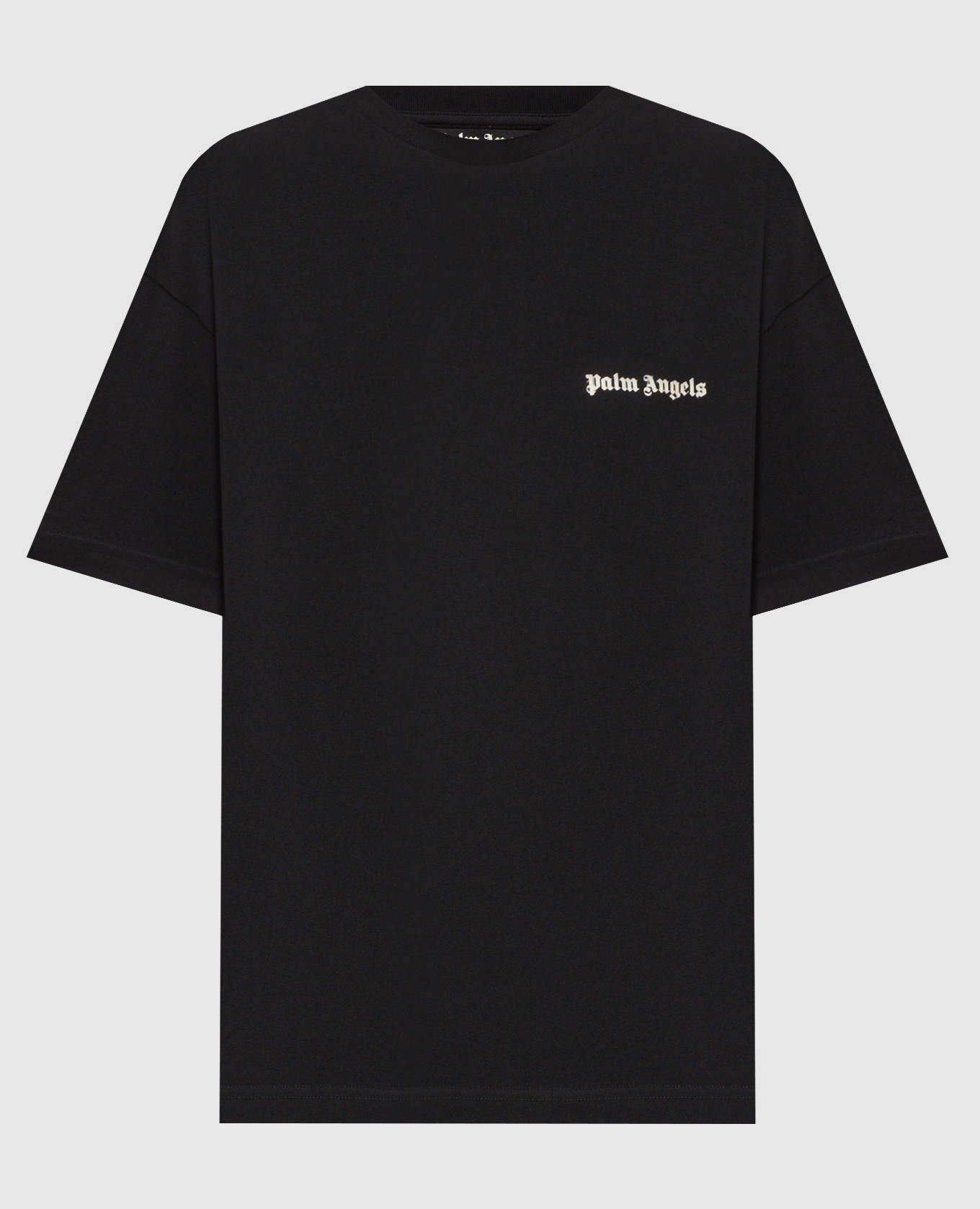 Set of black T-shirts with logo print