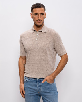 Brunello Cucinelli Beige polo with linen M2L00315