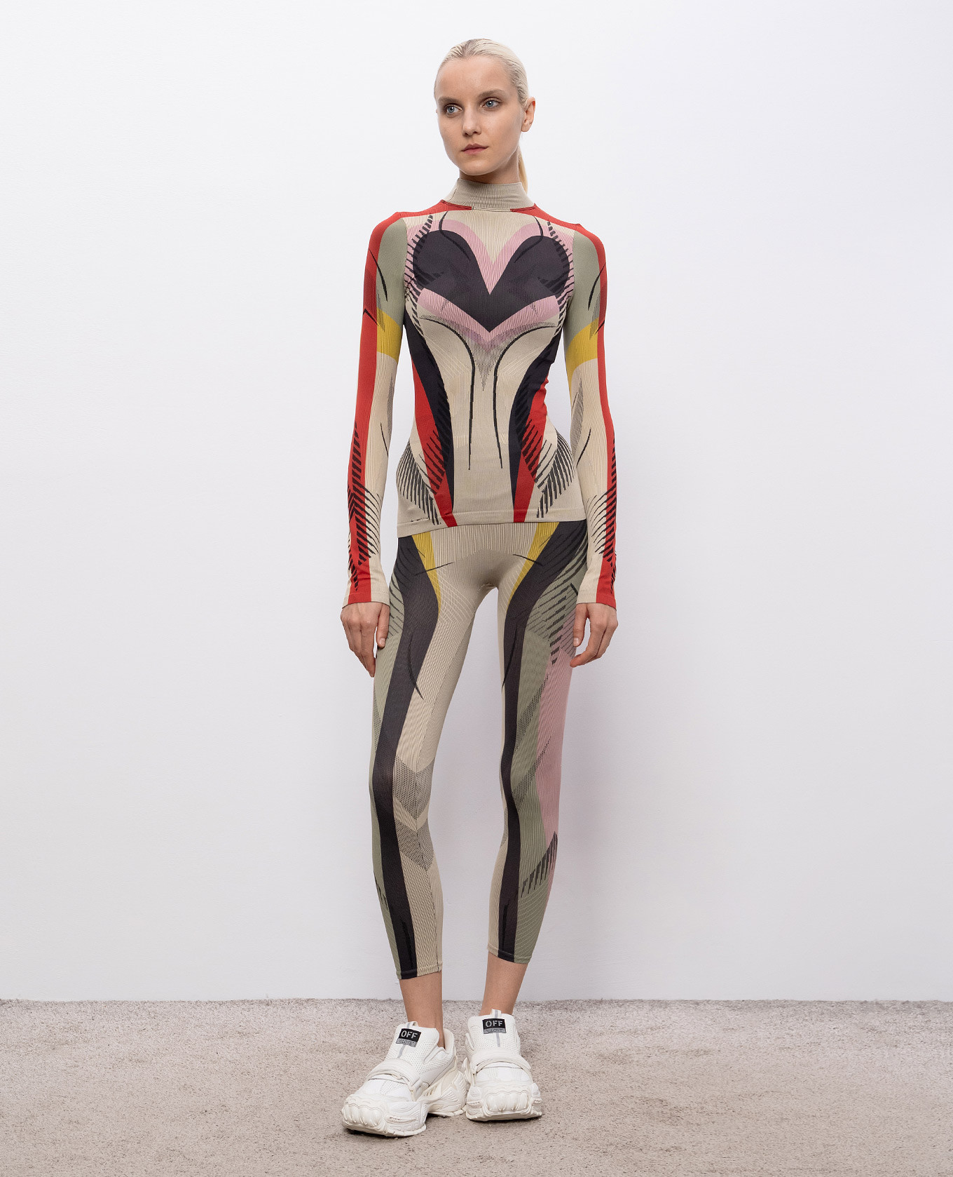 

Leggings with logo pattern Off-White, Beige