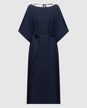 Peserico Blue dress with a monil chain E02382A01940
