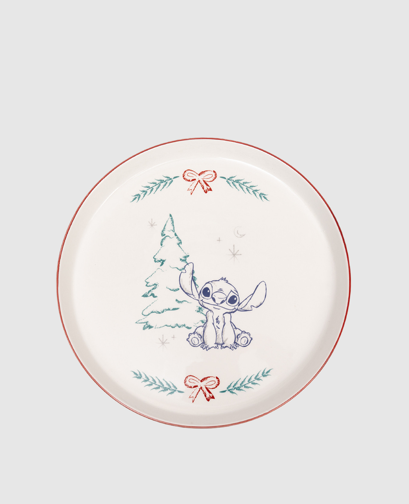 

White ceramic dinner plate Stitch Disney