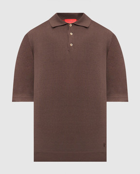 ISAIA Brown silk polo shirt MG8262Y0470