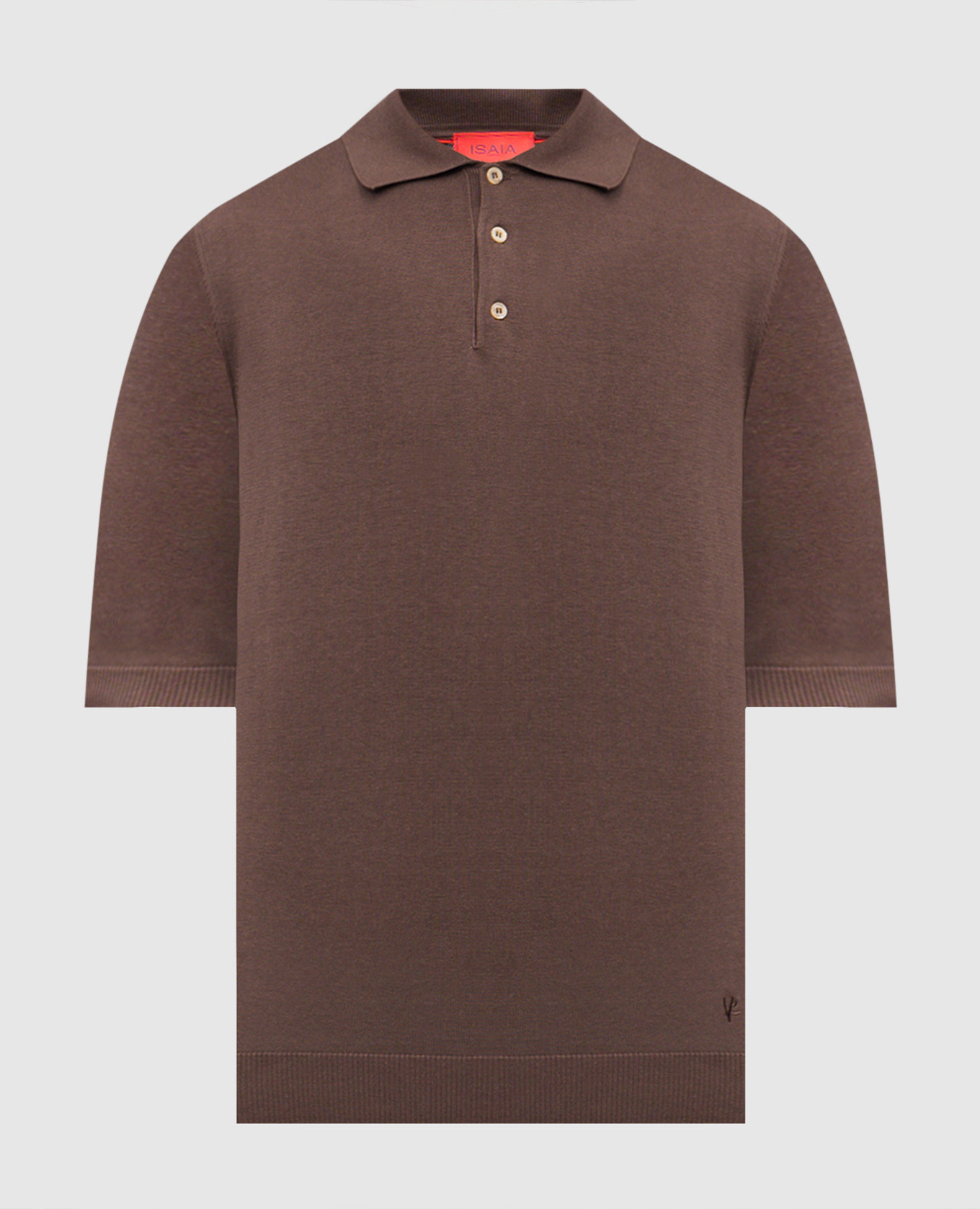 

Brown silk polo shirt ISAIA