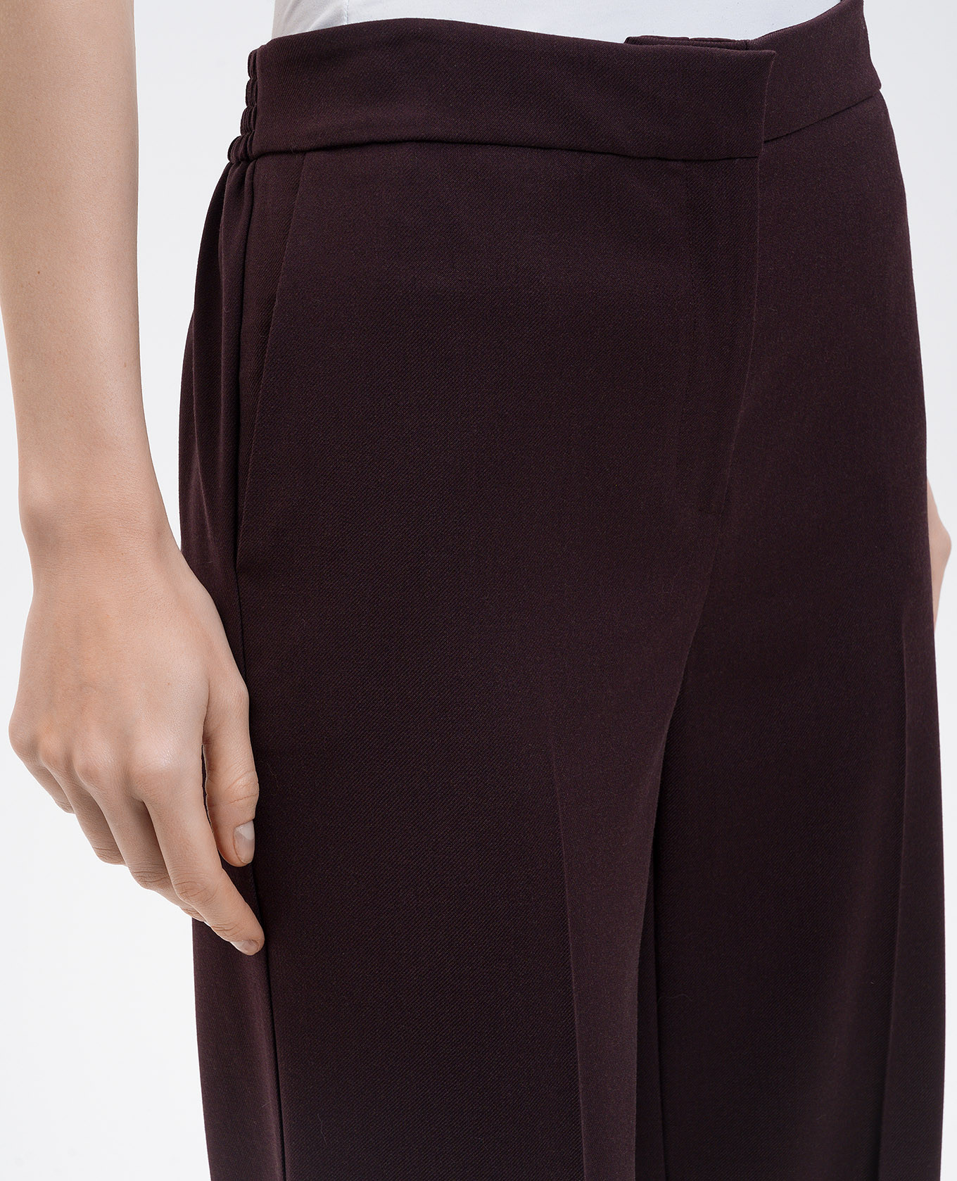 

Burgundy wool pants with logo Twinset