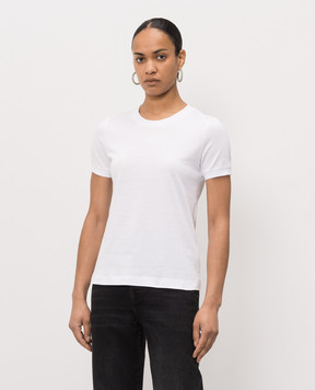 Dolce&Gabbana White T-shirt with DG embroidery F8U08ZGDDYD