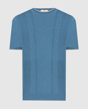 Enrico Mandelli Blue silk t-shirt 3K025A5645