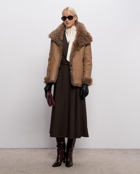 Simonetta Ravizza Brown double-sided sheepskin coat Firenze F06JA430H43