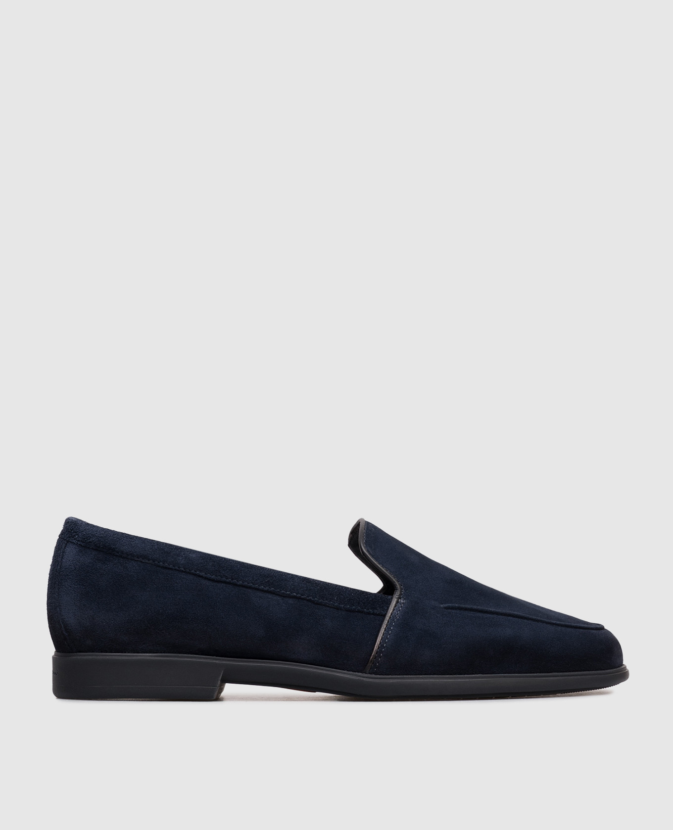 Blue suede loafers