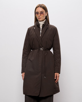 MooRER Brown elongated down jacket VERLAINE VERLAINESTP