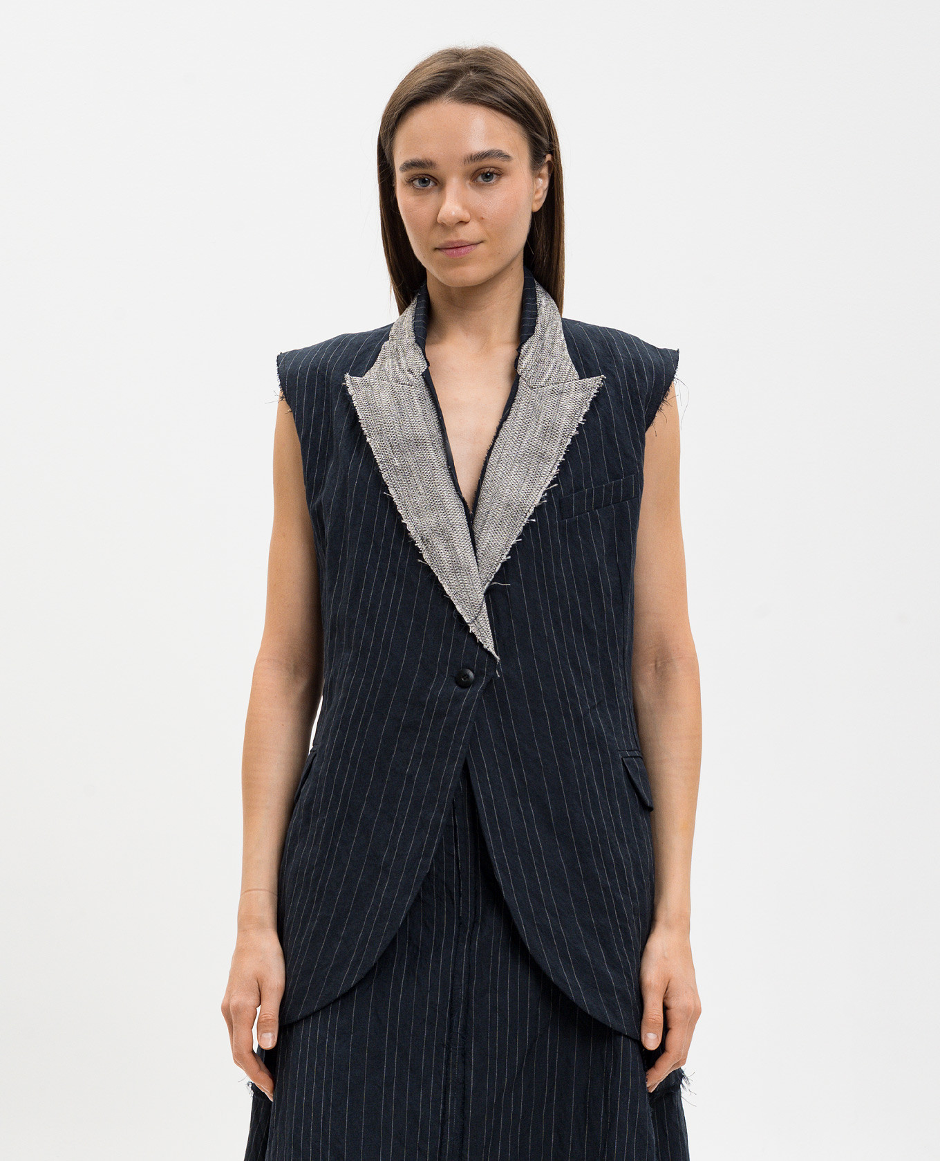 

Blue striped vest Marc Le Bihan
