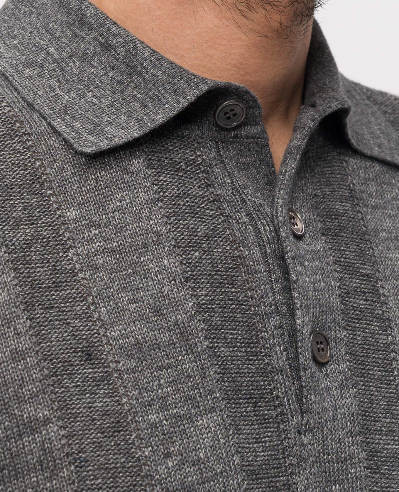 

Grey polo with linen Brunello Cucinelli