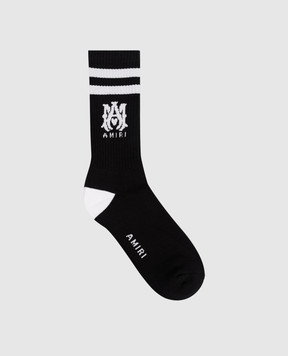 AMIRI Black socks with monogram pattern AMACSK1006